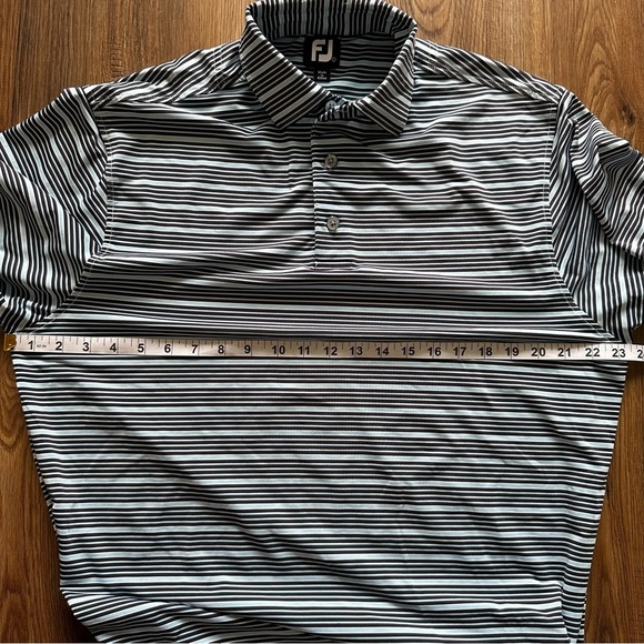 Footjoy Golf Polo Shirt Mens Size Large Polyester Spandex Performance Stripes - Picture 6 of 9